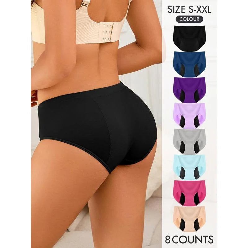 Women's Solid Color Panty, Comfortable Breathable Comfort Cozy Seamless Leak Proof Period Knier, Summer Wear 2024, Women's Under