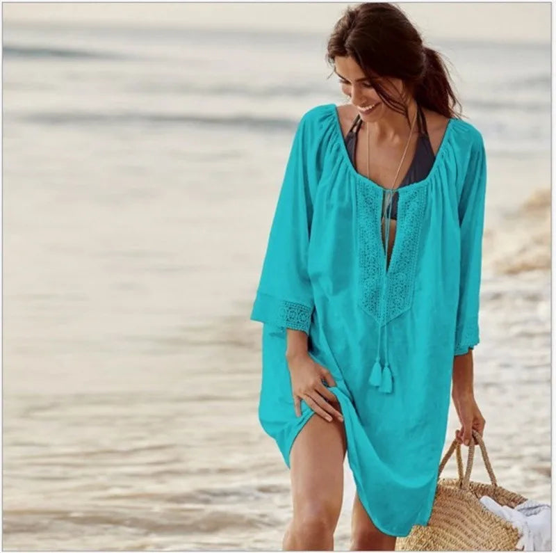 Chiffon Beach Cover up Saida de Praia Beach dress  2020 Swimwear kaftan Bikini cover up Bathing suit Cover ups Tunics