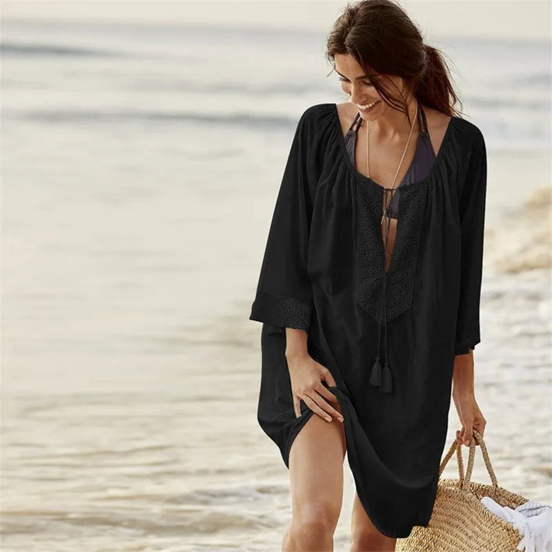 Chiffon Beach Cover up Saida de Praia Beach dress  2020 Swimwear kaftan Bikini cover up Bathing suit Cover ups Tunics