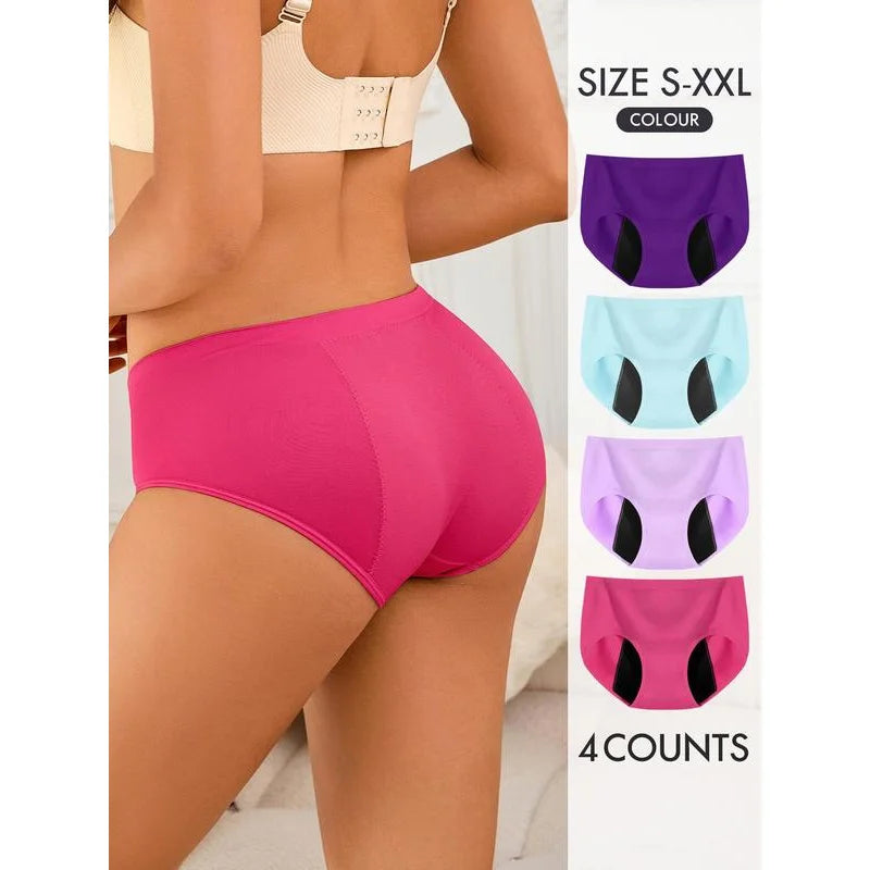 Women's Solid Color Panty, Comfortable Breathable Comfort Cozy Seamless Leak Proof Period Knier, Summer Wear 2024, Women's Under