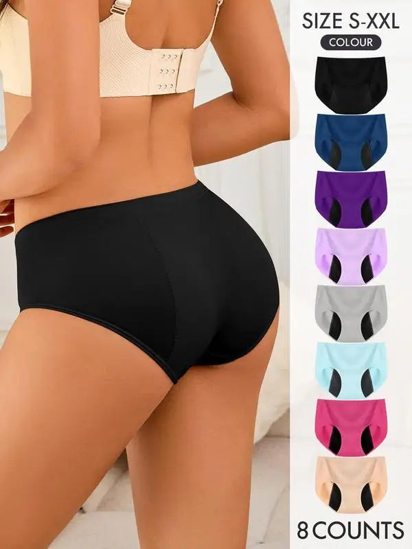 Women's Solid Color Panty, Comfortable Breathable Comfort Cozy Seamless Leak Proof Period Knier, Summer Wear 2024, Women's Under