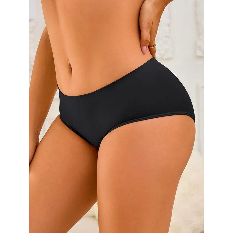 Women's Solid Color Panty, Comfortable Breathable Comfort Cozy Seamless Leak Proof Period Knier, Summer Wear 2024, Women's Under