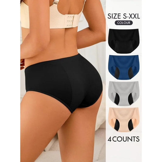 Women's Solid Color Panty, Comfortable Breathable Comfort Cozy Seamless Leak Proof Period Knier, Summer Wear 2024, Women's Under