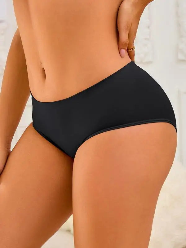 Women's Solid Color Panty, Comfortable Breathable Comfort Cozy Seamless Leak Proof Period Knier, Summer Wear 2024, Women's Under