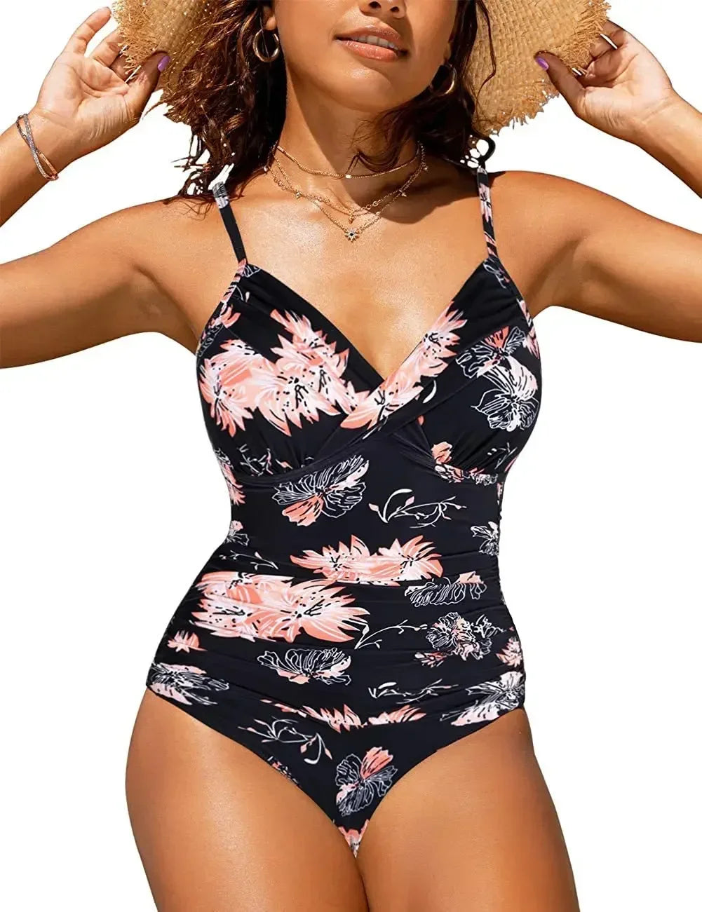 S - XXL Sexy Wrinkled One Piece Swimsuit Women Swimwear Female Monokini Swimsuits 2024 Bathing Suit Swim Beach Wear Bodysuit