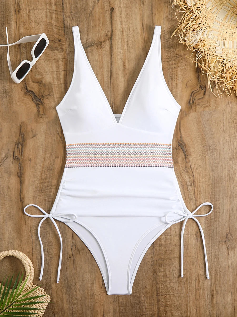 Sexy Bikini 2025 Swimwear Women High Waisted Bikini Sets Female Swimsuits Two Pieces Drawstring One Piece Bathing Suit Beahwear