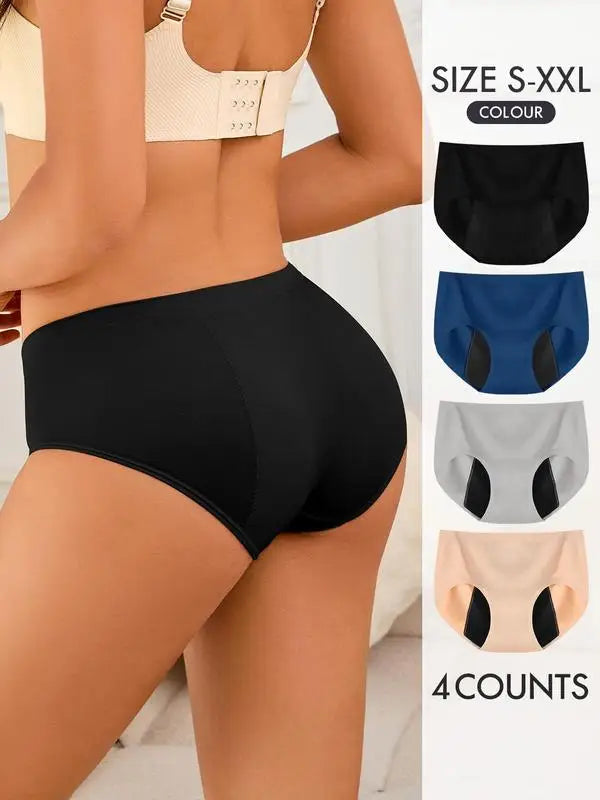 Women's Solid Color Panty, Comfortable Breathable Comfort Cozy Seamless Leak Proof Period Knier, Summer Wear 2024, Women's Under